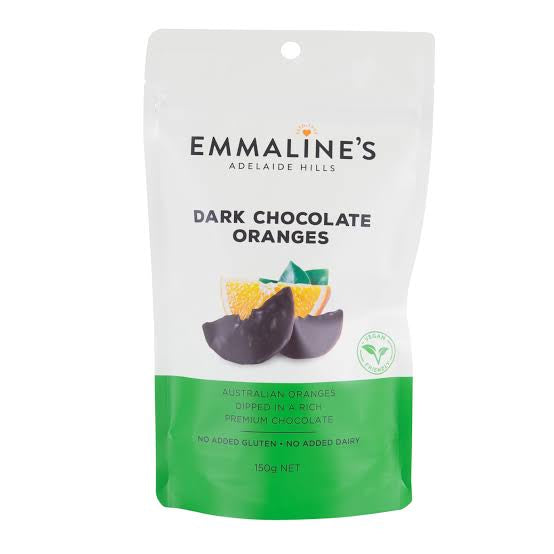 EMMALINE’S DARK CHOCOLATE ORANGES 150G