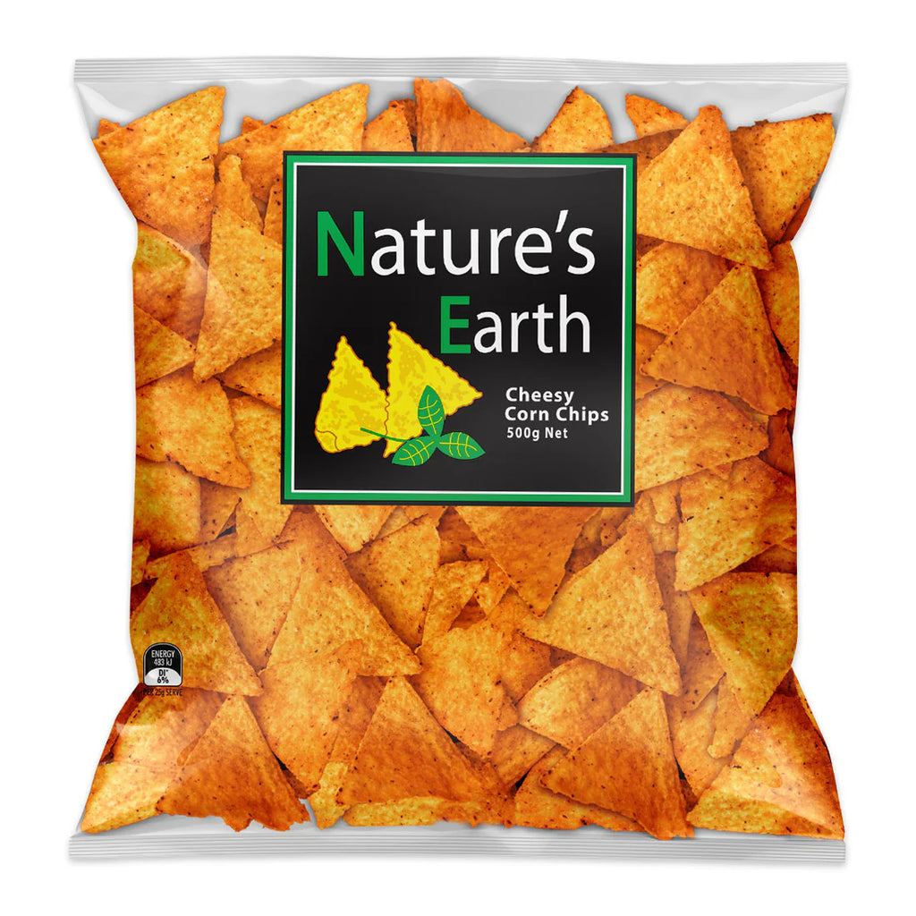 NATURE’S EARTH CHEESE CORN CHIPS 500G