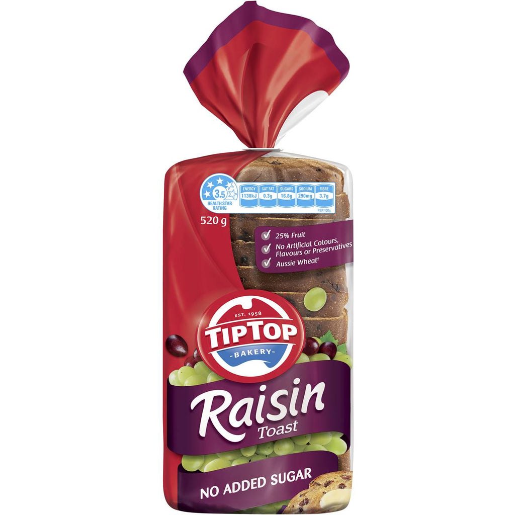 TIP TOP RAISIN TOAST BREAD 520G