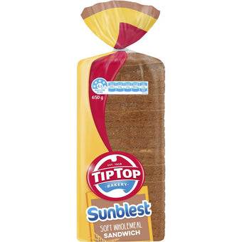 TIP TOP SOFT WHOLEMEAL SANDWICH BREAD 650G