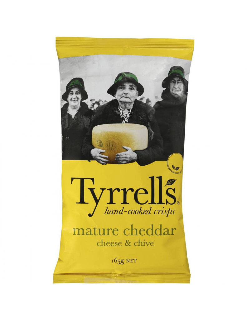 TYRELL'S CHEDDAR & CHIVES CHIPS 165G