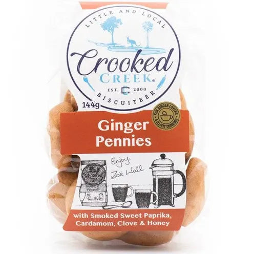 CROOKED CREEK GINGER PENNIES BISCUITS 144G